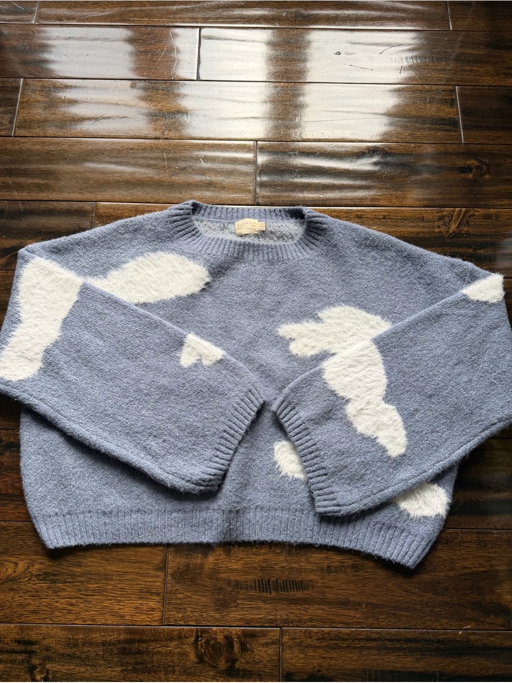 Light Blue Cloud Crewneck Sweater